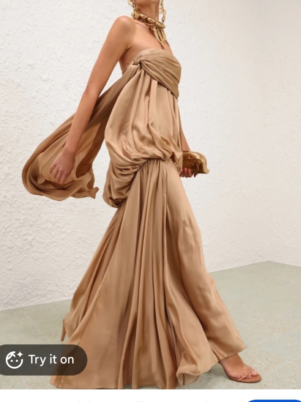 Zimmermann Kindred Spirit Alchemy Billow Strapless Silk Satin Dress